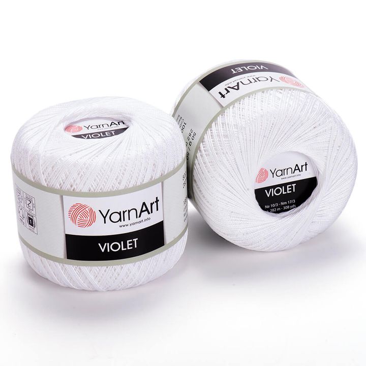 Bavlněná příze YarnArt Violet 50 g – 1000 biela