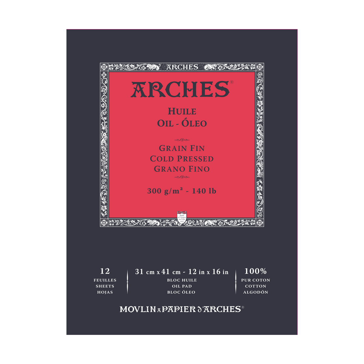 Blok papírů na olejomalbu ARCHES Huile CP 300 g/m² 23 × 31 cm – 12 listů