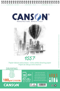 CANSON 1557 skicovací blok 180 g/m² A3 30 listů jemnozrnný