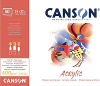 Canson akrylový blok CP Natural White 400 g/m² - 50 listů, 24 x 32 cm