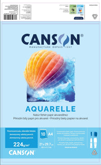 Canson akvarelový blok CP 224 g/m² 10 listů A4 lepený