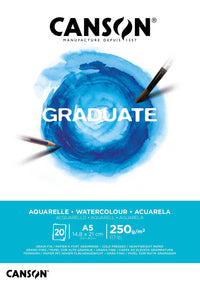 Canson Graduate akvarelový blok CP 250 g - 20 listů, A5 lepený