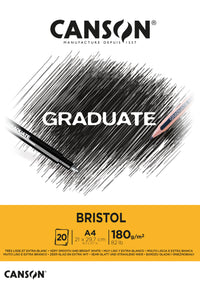 Kreslicí blok CANSON Graduate Bristol 180 g/m² A4 - 20 listů, lepený