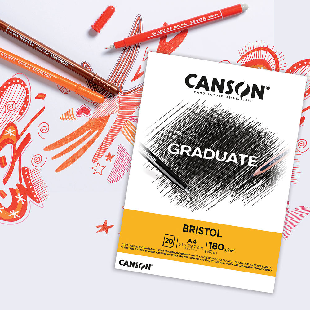 Kreslicí blok CANSON Graduate Bristol 180 g/m² A4 - 20 listů, lepený