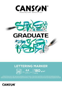 Blok na lettering a popisovače CANSON Graduate Lettering Marker 180 g/m² - A4, 20 listů