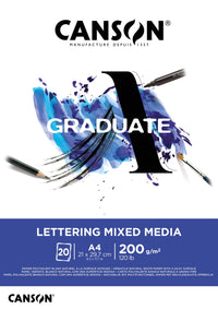 Canson Graduate Lettering Mix Media blok 200 g/m² - 20 listů, A4