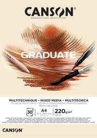 Canson Graduate Mix Media blok Natural 220 g 30 listů A4 lepený