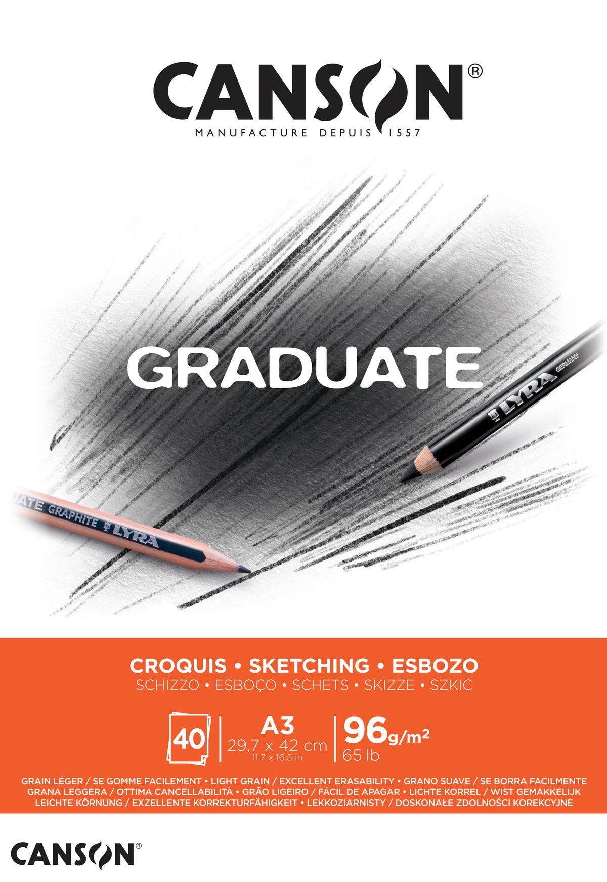 Canson Graduate skicák 96 g/m² 40L A3 lepený