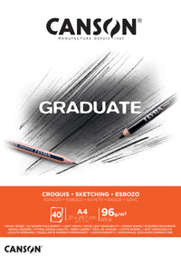 Skicák CANSON Graduate 96 g/m² A4 lepený - 40 listů