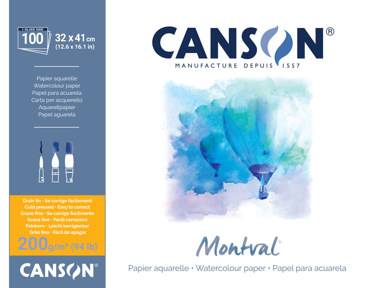 CANSON Montval akvarelový blok CP 200 g/m² - 100 listů, 32 x 41 cm