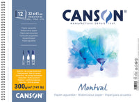 CANSON Montval akvarelový blok CP 300 g/m² 12L 32 x 41 cm kroužková vazba