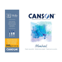CANSON Montval akvarelový blok CP 300 g/m² - 12 listů, 18 x 25 cm