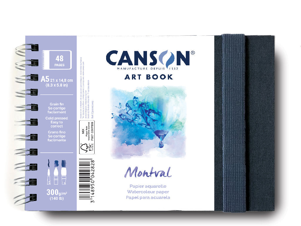 CANSON Montval akvarelový blok CP 300 g/m² 48 listů A5 pevná vazba
