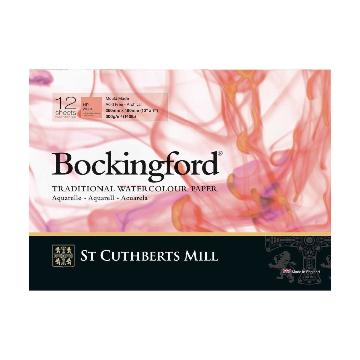 CANSON St Cuthberts Bockingford akvarelový blok hladký (HP) bílý 300 g/m² - 12 listů