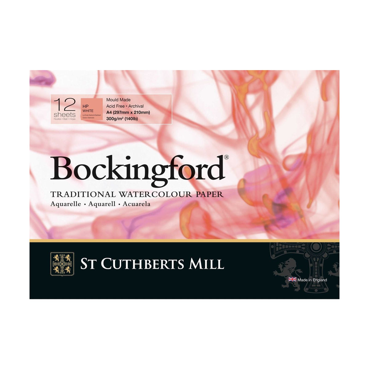 CANSON St Cuthberts Bockingford akvarelový blok hladký (HP) bílý 300 g/m² - 12 listů