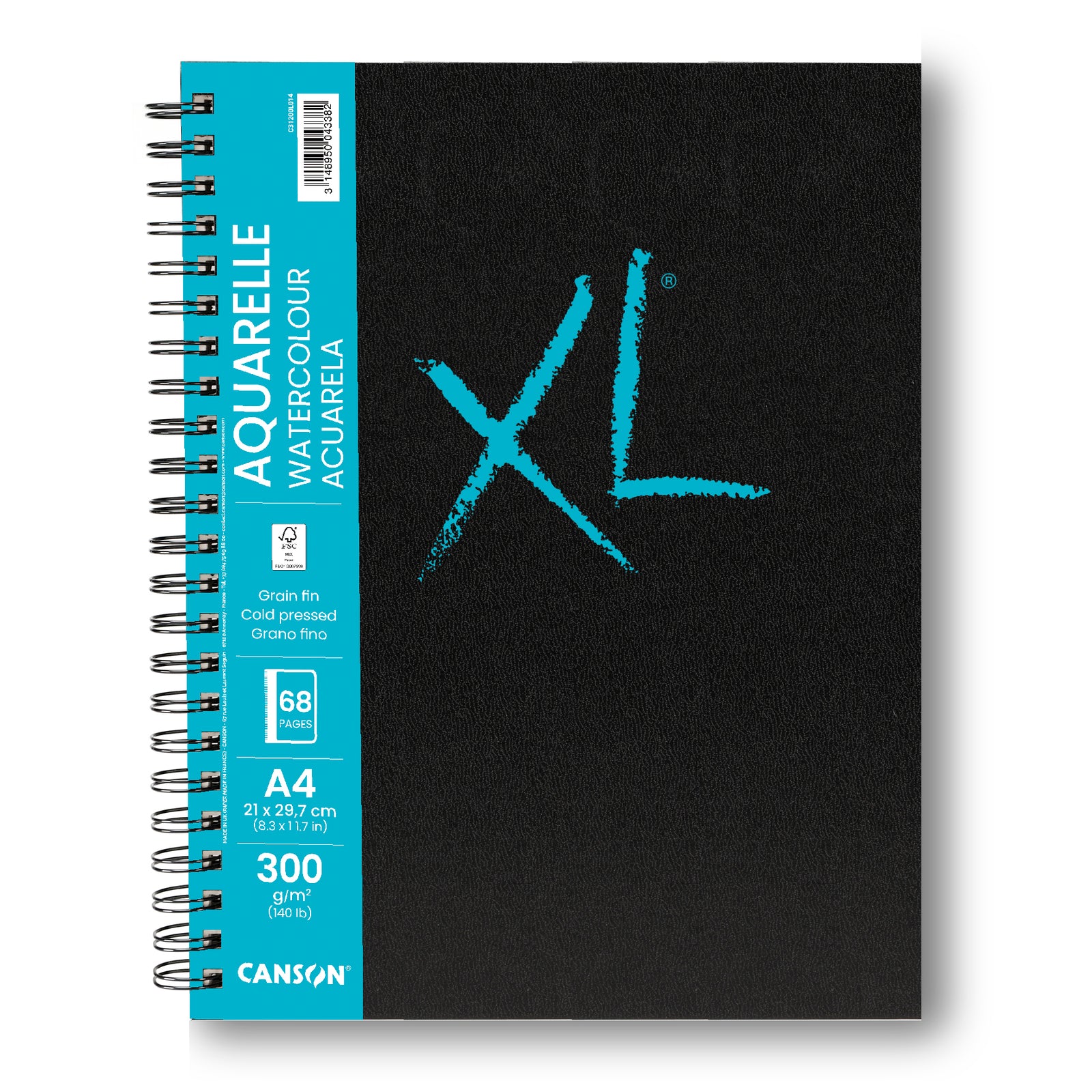 Canson XL Aquarelle akvarelový blok se spirálou A4 300 g 68 listů