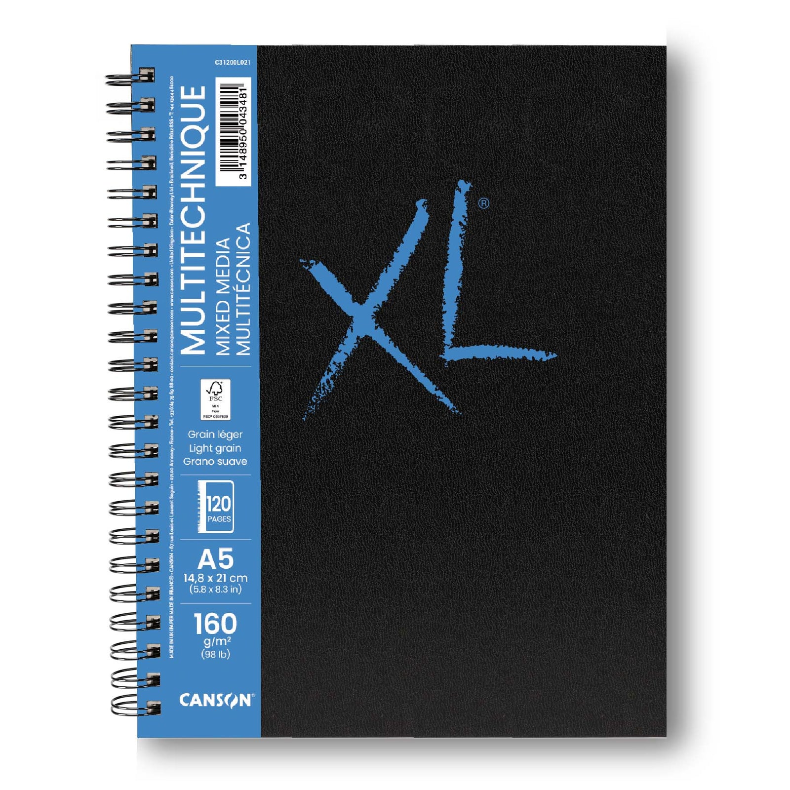 Canson XL Mix Media lepený blok 160 g - 120 listů, A5