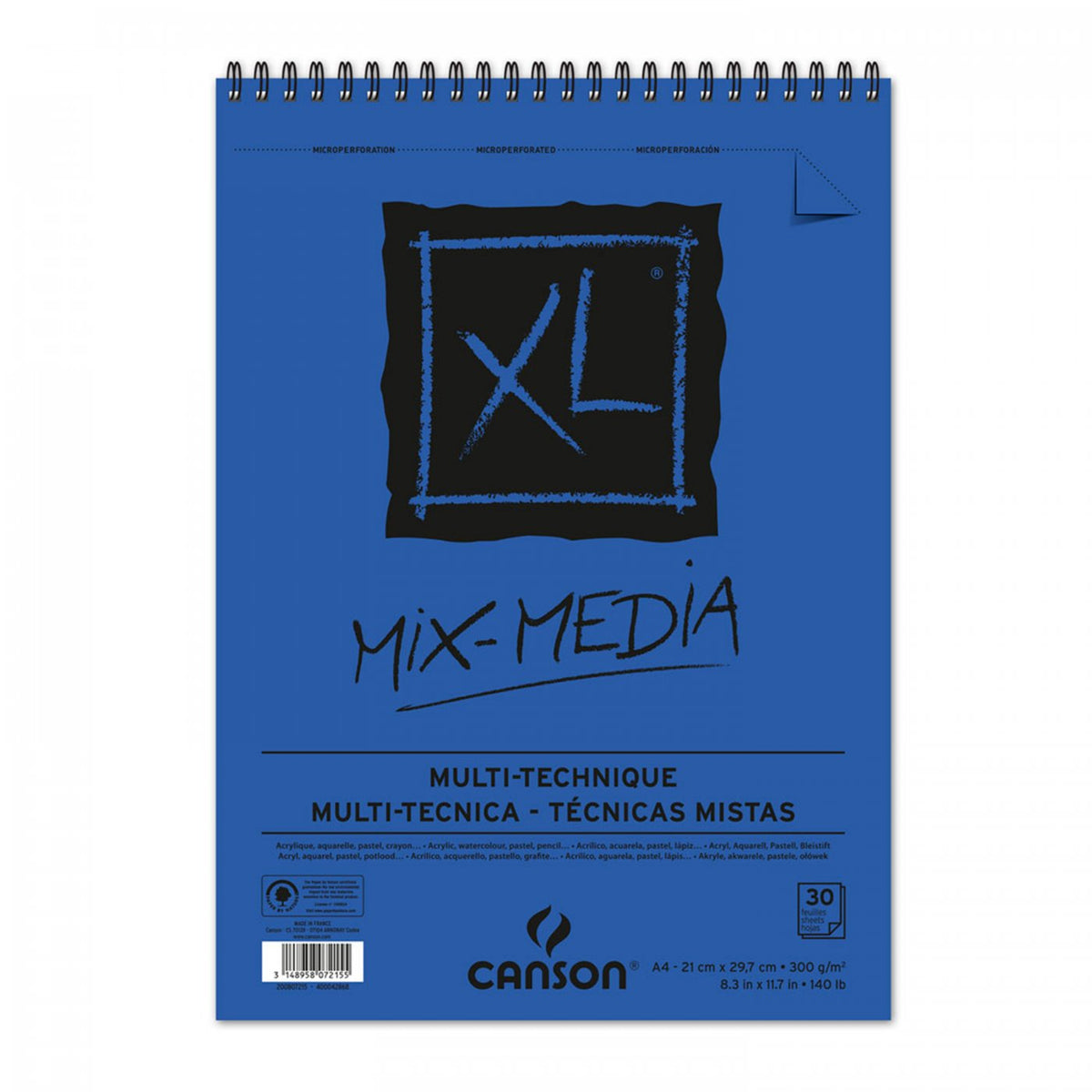CANSON XL Mix Media blok 300 g A5 - 30 listů, kroužková vazba