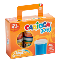 Carioca prstové barvy Baby 2+, papírový kufřík, 6 × 80 ml