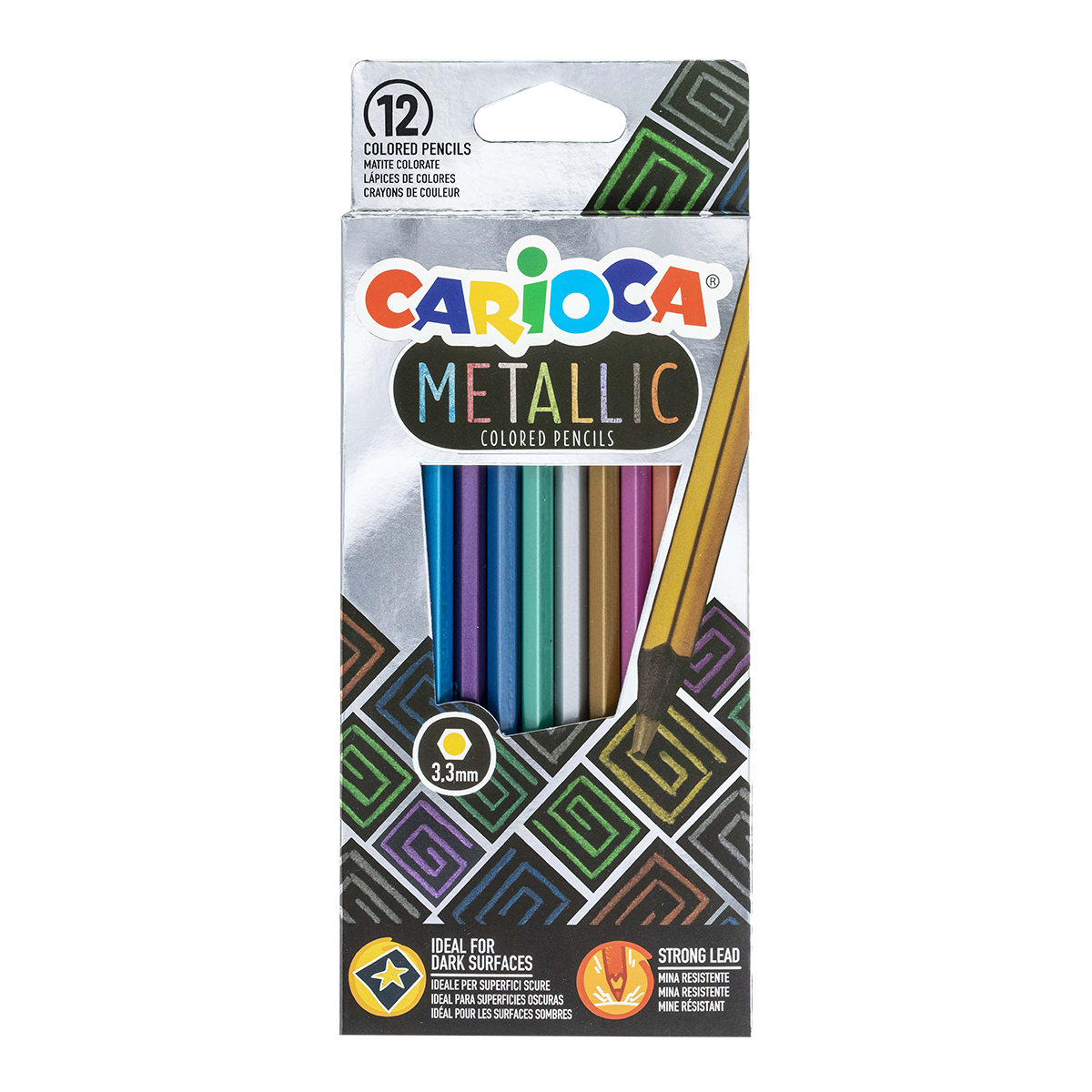 Carioca šestihranné pastelky Metallic, 12 ks
