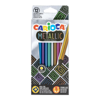 Carioca šestihranné pastelky Metallic, 12 ks