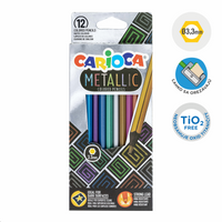 Carioca šestihranné pastelky Metallic, 12 ks