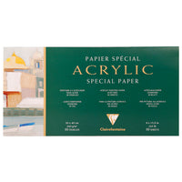 Clairefontaine akrylový blok 360 g/m² – 10 listů, 20 x 40 cm lepený