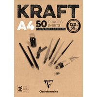Clairefontaine kraftový blok lepený – 120 g 50 l A4