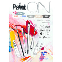 Clairefontaine Paint'On Mix Media blok č. 6 250 g 24L lepený různé barvy