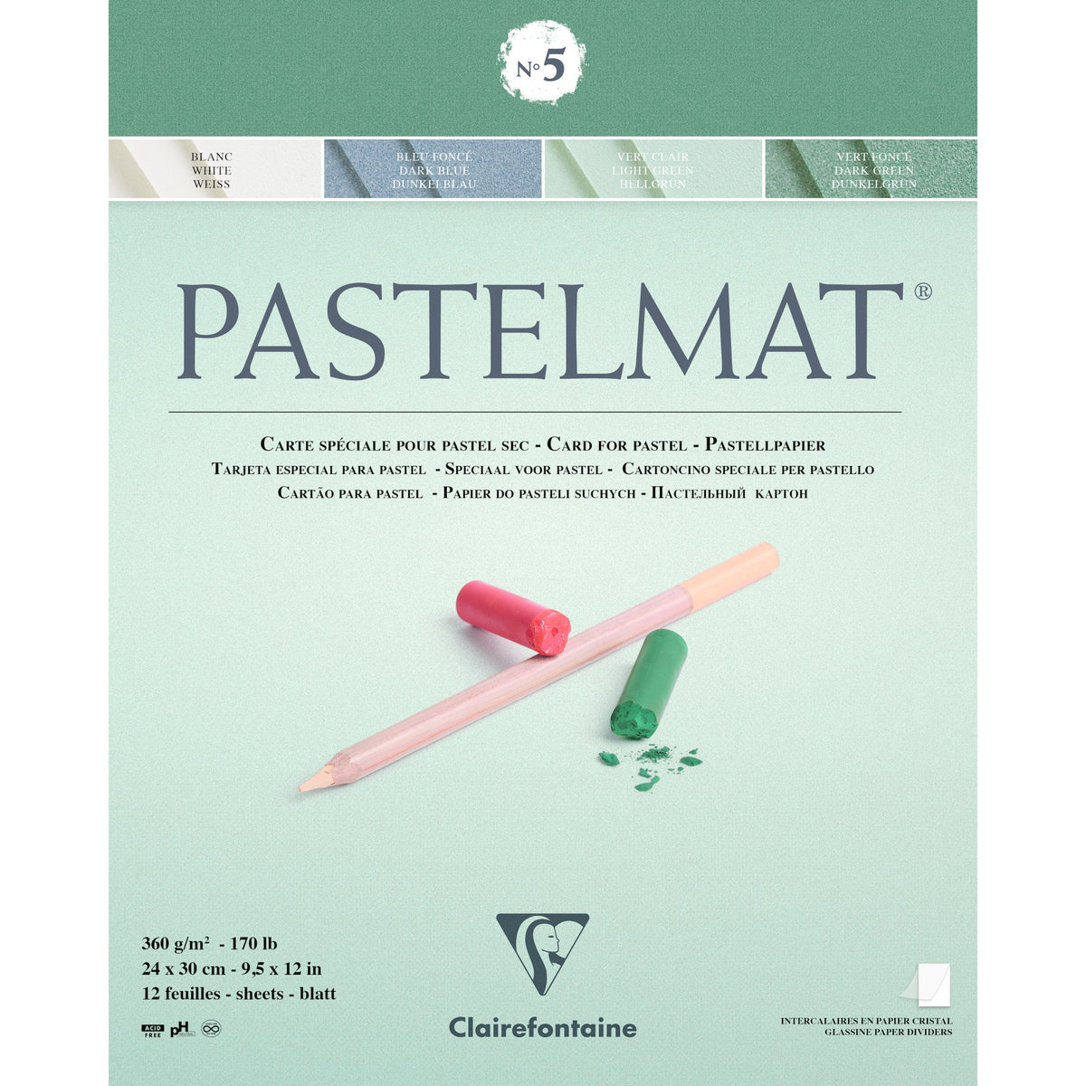 Clairefontaine Pastelmat blok č. 360 g 12L x 30 cm lepený – 5 24