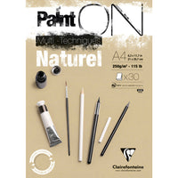 Blok na mix média Clairefontaine Paint'On přírodní 250 g/m² – 30 listů – A4
