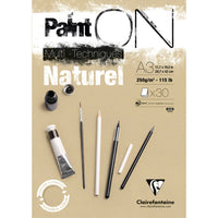 Blok na mix média Clairefontaine Paint'On přírodní 250 g/m² – 30 listů – A3