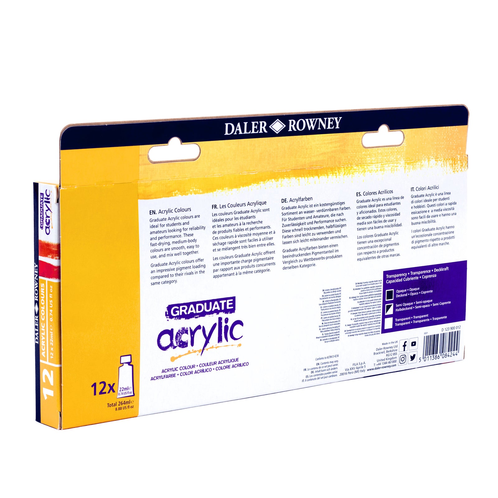 DALER ROWNEY Graduate sada akrylových barev 12 x 22 ml