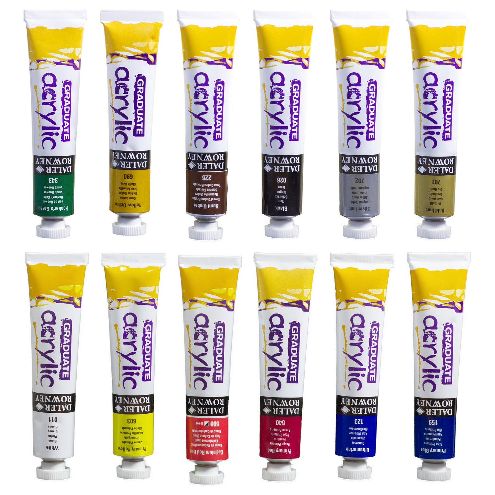 DALER ROWNEY Graduate sada akrylových barev 12 x 22 ml