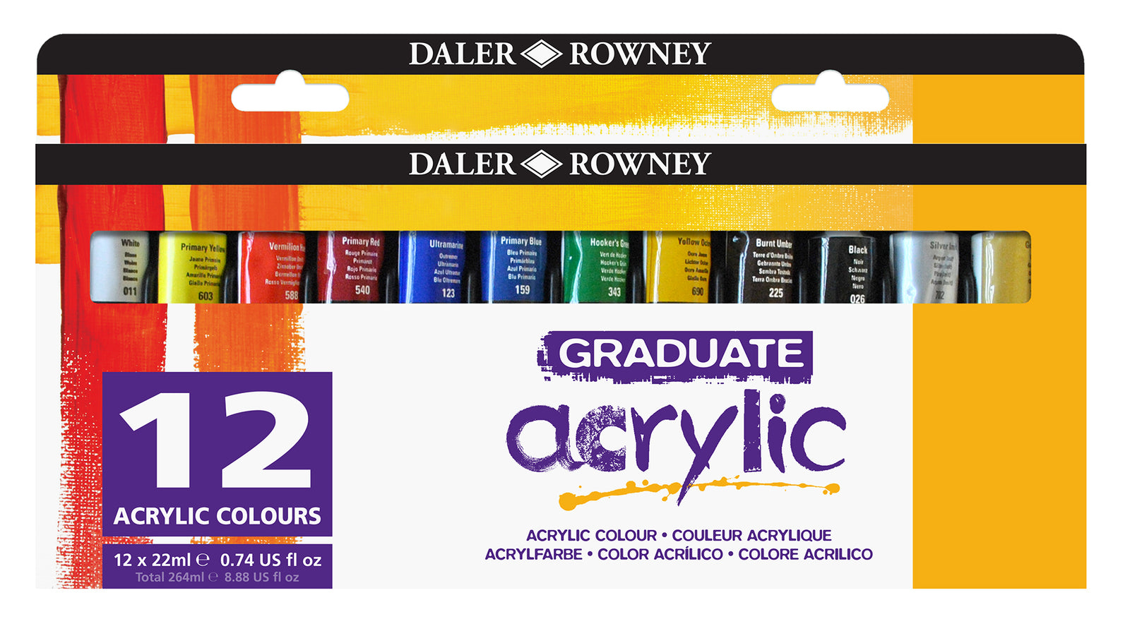 DALER ROWNEY Graduate sada akrylových barev 12 x 22 ml