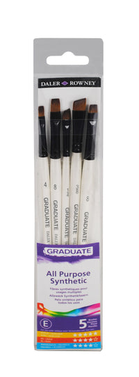 DALER ROWNEY D&R Graduate sada plochých štětců s krátkou násadou 5 ks