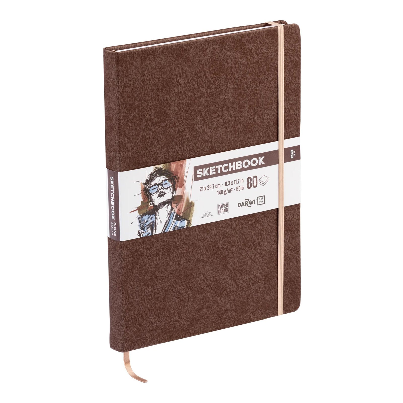 Skicovací blok DARWI Brown A4 140 g/m² 80 listů