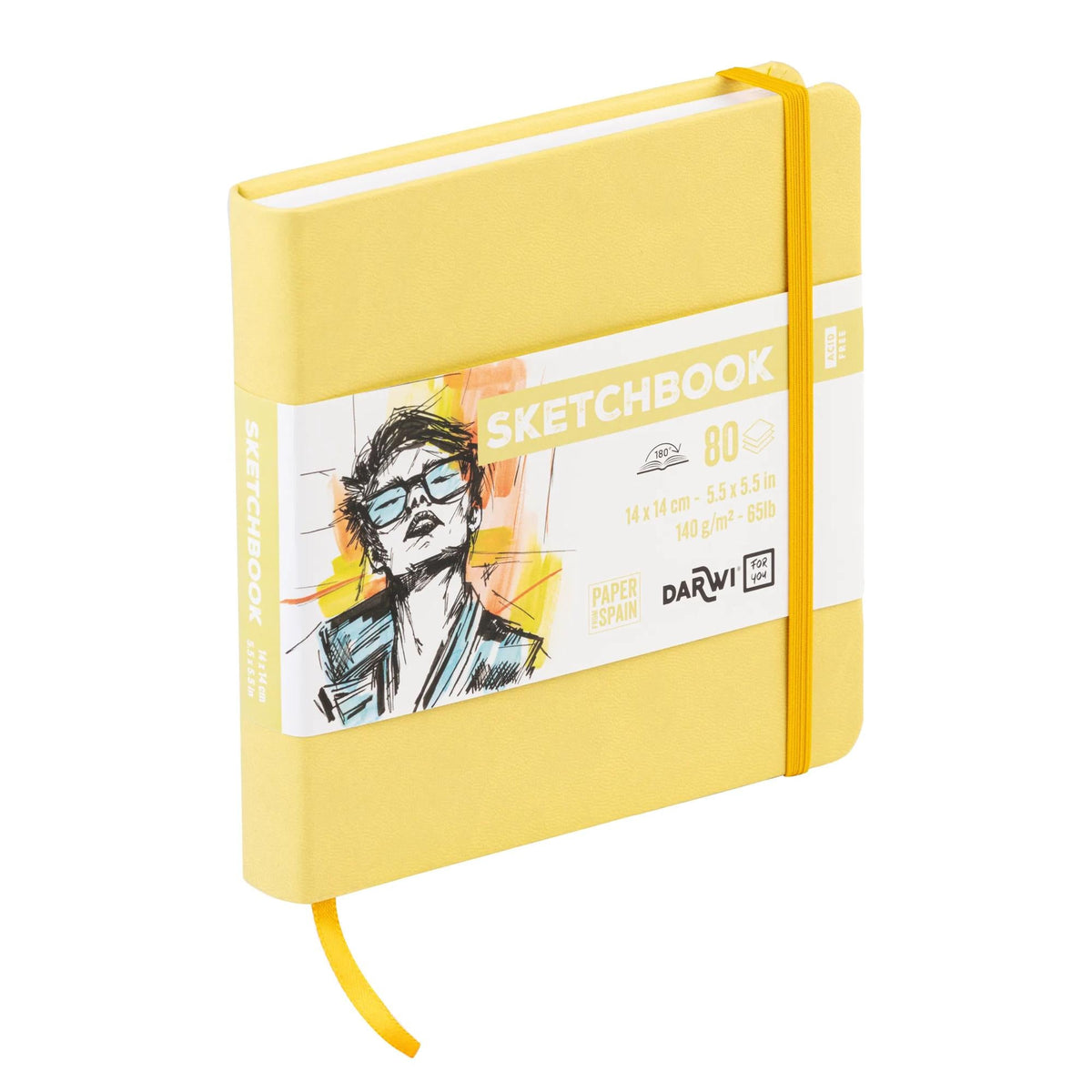 DARWI skicovací blok For You Yellow 14 x 14 cm, 140 g, 80 listů