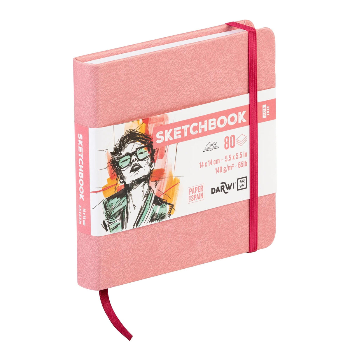 DARWI skicovací blok Soft Pink 14 x 14 cm 140 g 80L