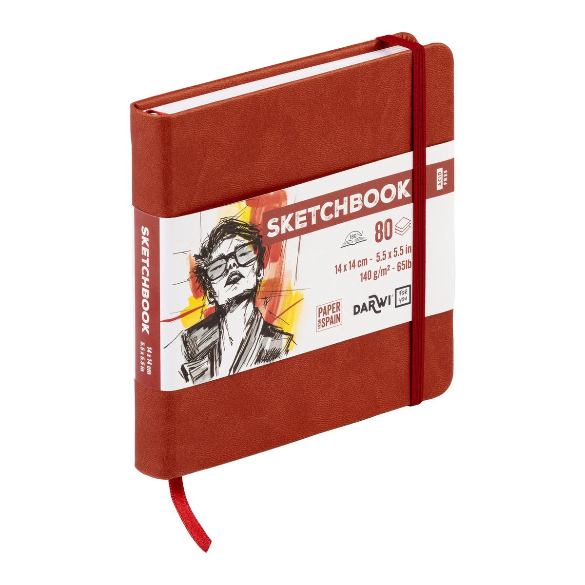 DARWI skicovací blok Terracotta 14 x 14 cm, 140 g/m², 80 listů