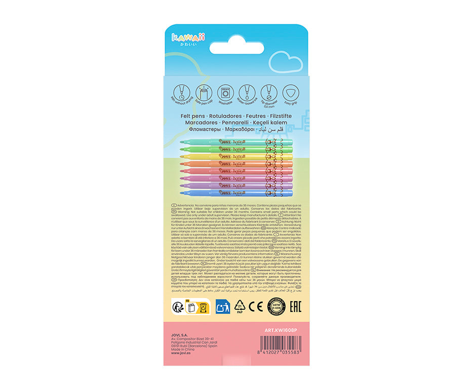 Dětské fixy JOVI Kawaii / sada 8 ks - 3 mm