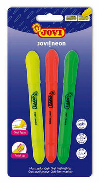 Gelové zvýrazňovače JOVI - 3 ks, 3 barvy
