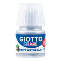 Giotto Decor akrylová barva matná 25 ml – stříbrná