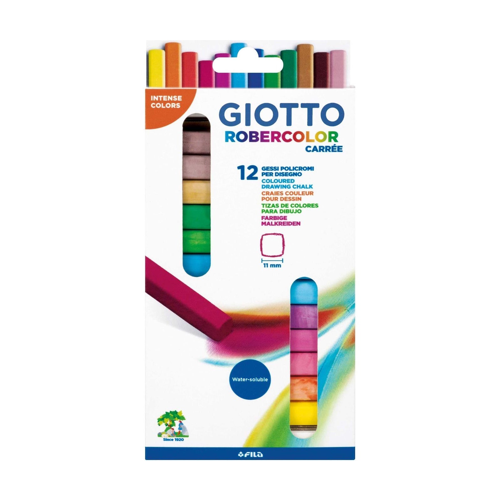 GIOTTO Robercolor Carré bezprašné křídy hranaté barevné 12 ks