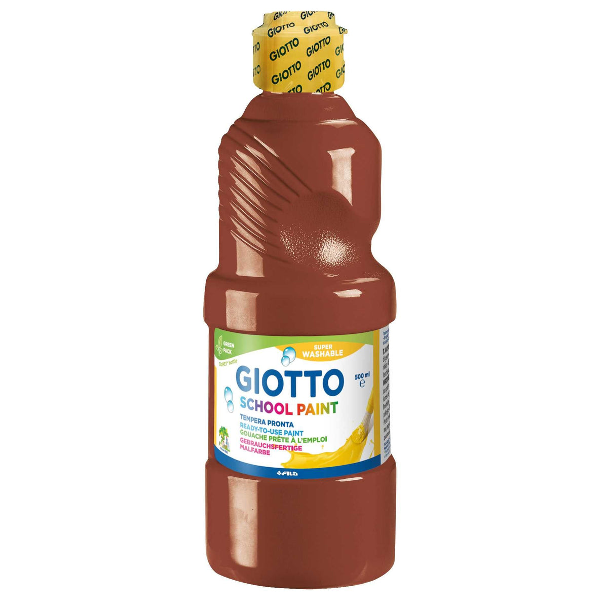 GIOTTO School Paint omyvatelná temperová barva 500 ml – hnědá