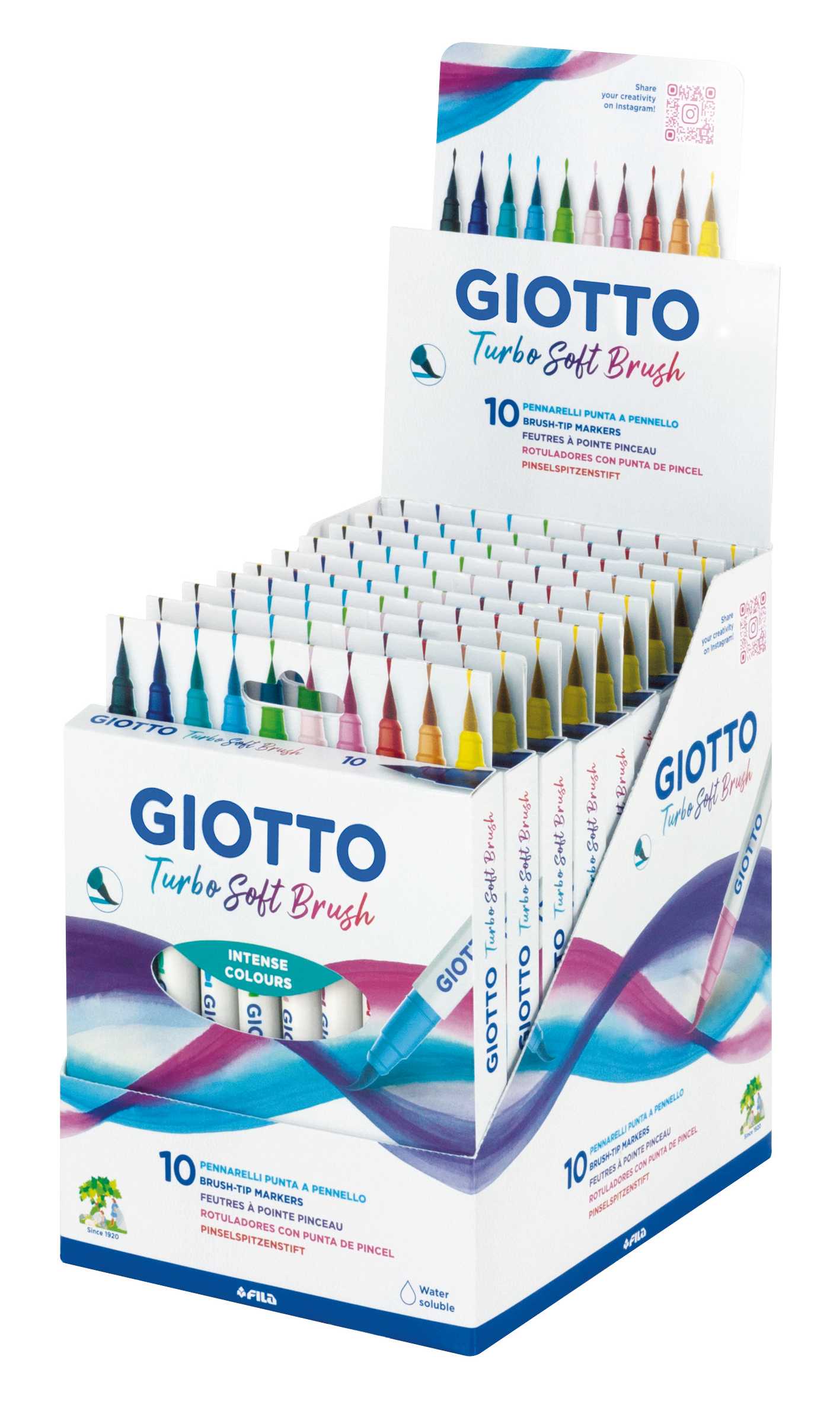 Štětcové fixy GIOTTO Turbo Soft Brush - 10 ks