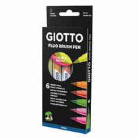 Štětcové fixy GIOTTO Turbo Soft Brush Fluo 6 ks