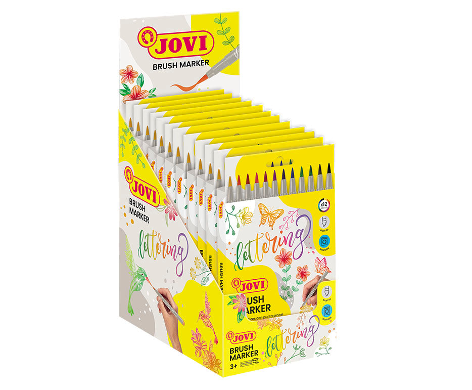 JOVI Lettering akvarelové fixy se štětcovým hrotem 12 ks
