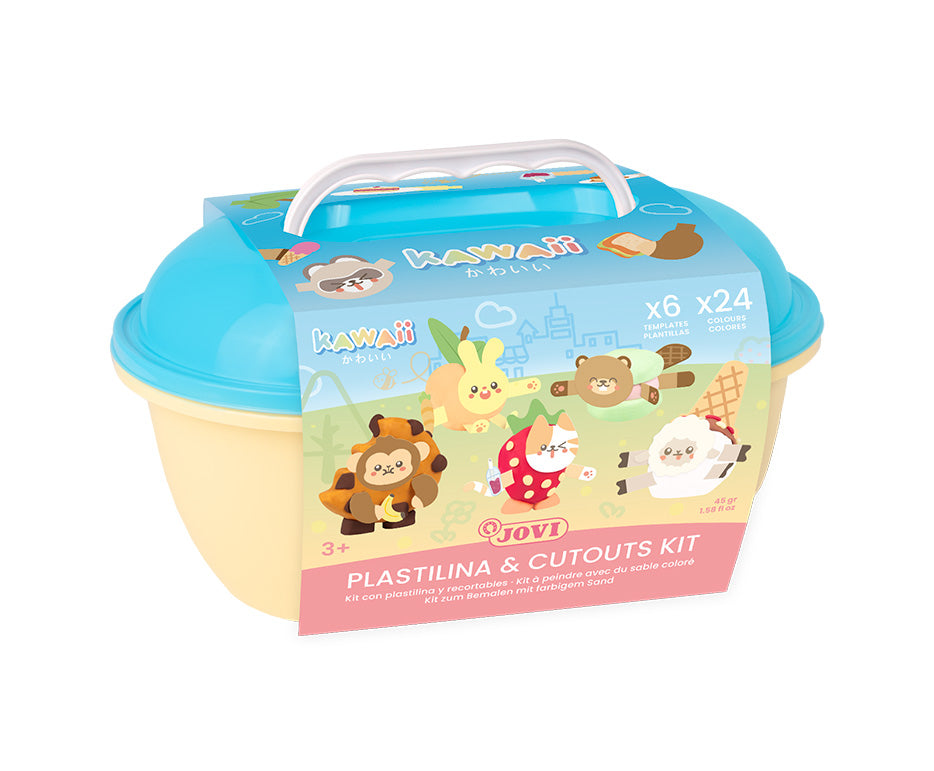 JOVI Play&Fun Kawaii přírodní plastelína v kufříku – sada s příslušenstvím