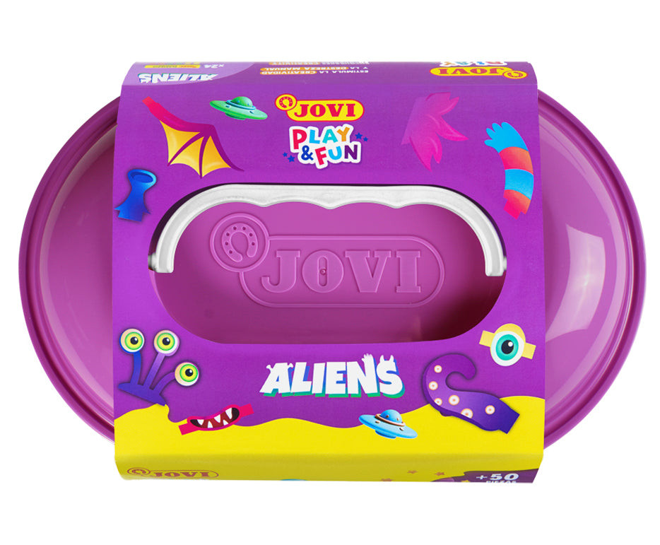 JOVI Play&Fun přírodní plastelína v kufříku Aliens - 50 ks